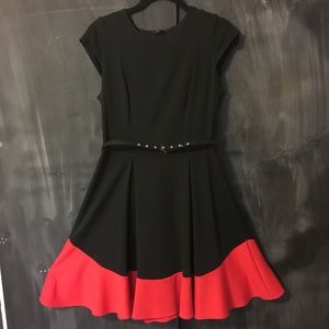 Calvin Klein Belted Fit and Flare Dress
